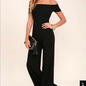 Black off the shoulder jumpsuit TAGS STILL ON